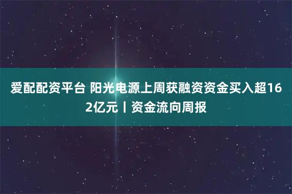爱配配资平台 阳光电源上周获融资资金买入超162亿元丨资金流向周报